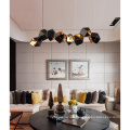 Moderne dekorative Büro-Hängeleuchte Geometrische schwarze Edelstahl-Kronleuchter-Pendelleuchte